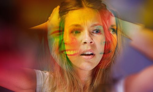 Bipolar,Disorder,People,Emotion,Mental,Woman.,Close-up,Photo,Of,A